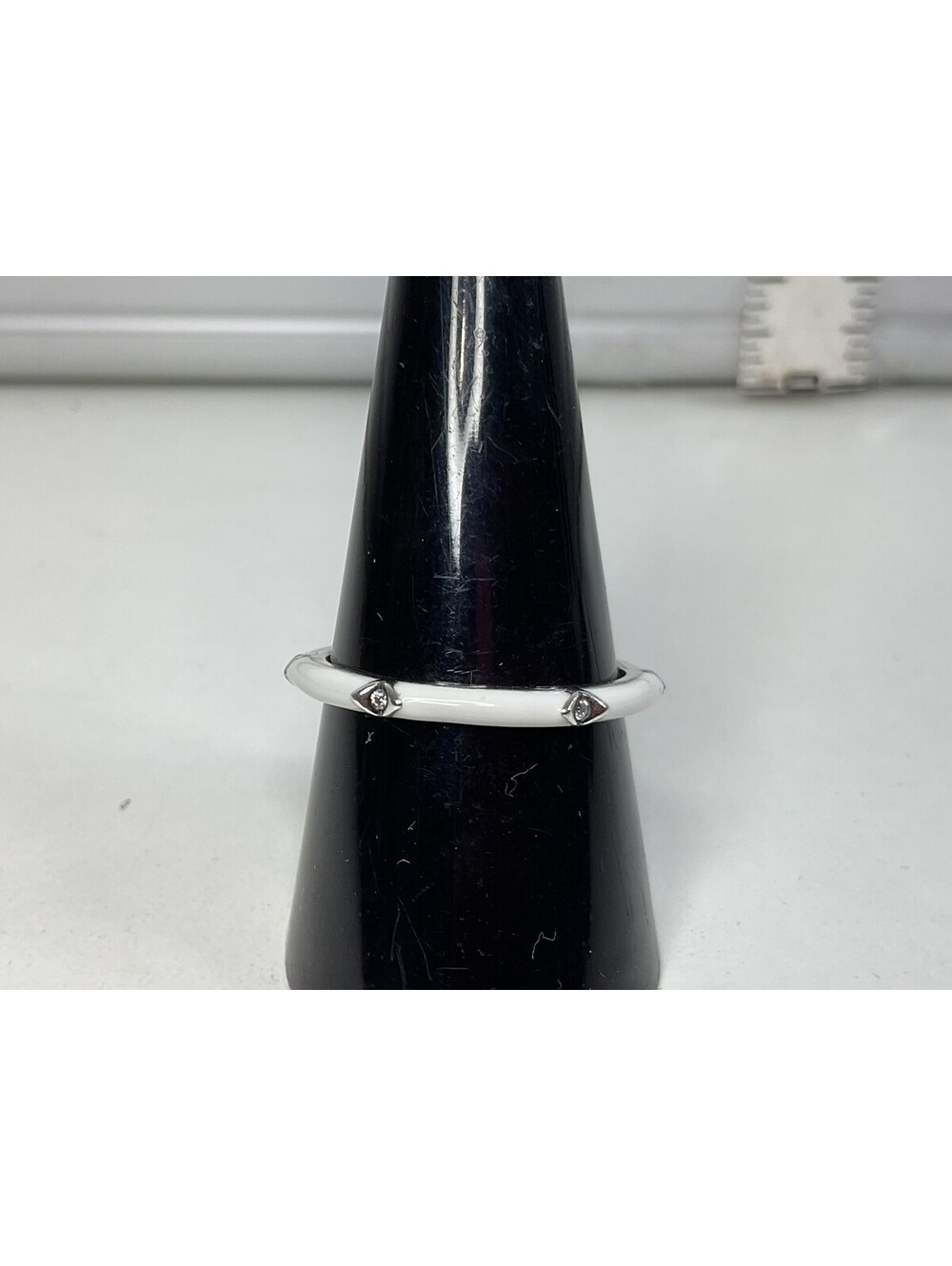 Pandora ME Stone And White Enamel Ring Sz 8.5 NEW